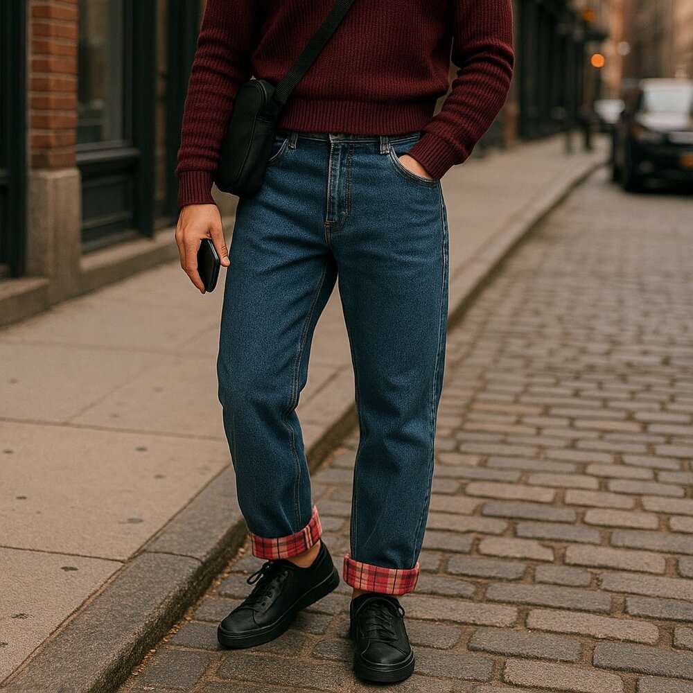 Smith's Workwear Plaid Lined Utility Carpenter Men's Jeans (Size 34 x 30)